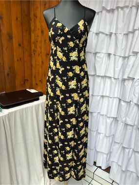 forever 21 yellow floral maxi dress Prom Dress Floral Maxi Dress Forever 21 Lemon Dress Peyton Parker Yellow  Floral MAXI Dress Size